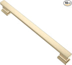 Alzassbg 10 Pack Brushed Brass Cabinet Pulls, 7-1/2 Inch(192mm) Hole Centers Kitchen Cabinet Handles for Cabinets and Drawers AL3061BB
