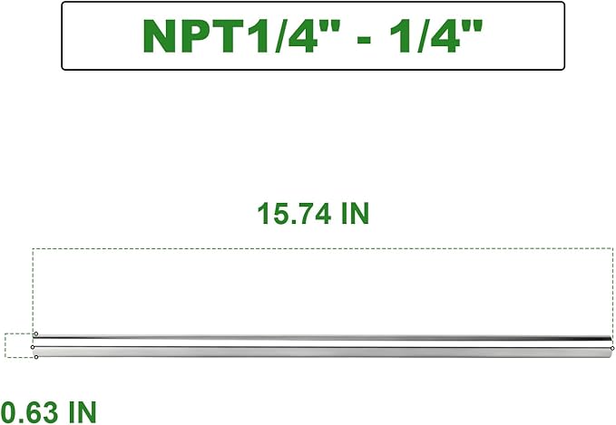 TAISHER 2PCS Stainless Steel Pipe Fittings, 1/4" NPT Female x 1/4" NPT Female Threaded, 16" Length Nipple Cast Pipe