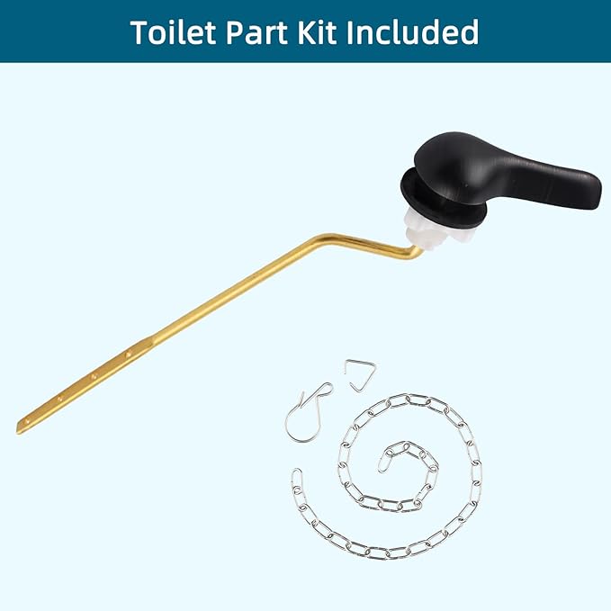 Hygie Rinse Metal Toilet Handle Replacement Kit Universal Side Mount Fit, Toilet Lever Compatible with American Standard/Glacier Bay/Gerber, Toilet Flush Handle with Flapper Chain, Oil Rubbed Bronze
