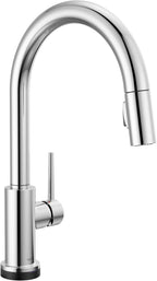 Delta Trinsic Touchless Kitchen Faucet with Touch Technology, Chrome Kitchen Sink Faucet with Pull Down Sprayer, Single Hole, Chrome 9159TL-DST