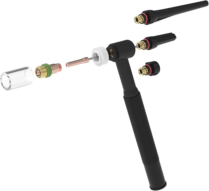 TOOLIOM 22PCS TIG Welding Torch Accessories Kit Stubby Gas Lens #10 Glass Cup Back Cap Kit for WP-17/18/26