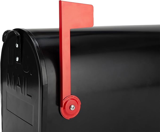 Black Metal Mailbox, Galvanized Steel Outside Mailboxes, Standard Medium Capacity, 20 x 8.7 x 6.7 Inches