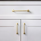 Goo-Ki 6 Pack Brushed Brass Cabinet Handle Drawer Pulls, 3 Inch(76mm) c-c Solid Zinc Alloy Modern Bar Pull Kitchen Hardware for Closet Dresser Wardrobe Cupboard Furniture