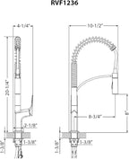 Ruvati Seneca Single Handle Pull Down Spring Kitchen Faucet with Pre-Rinse Sprayer in Brushed Gold - RVF1236SG