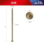 #10 x 5 Inch Deck Screws (36Pcs) 1lb. Carbon Steel, Yellow, Flat Head, Rust Resistant epoxy Coated, with T25 Star Bit