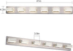 LED Wall Brushed Nickel Vanity Lights for Bathroom Light Fixtures 36W Adjust 3 Colors Modern Bath Lighing Over Mirror LED Vanity Light (6-Light,41inch)