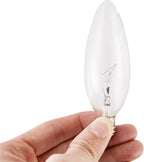 12-Pack 40W 110V Incandescent Candle Light Bulbs Dimmable Chandelier Light Bulbs, E12 B10 Clear Candelabra Base Bulbs for Pendants or Outdoor, Ceiling Fan, Fireplace, Wall Sconces