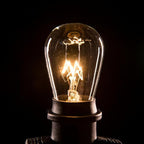 Hometown Evolution, Inc. 24 Foot E26 Outdoor Commercial String Lights with Suspended Socket for Weatherproof Heavy Duty Vintage Outside Lighting - Set of 12 S14 Clear Bulbs