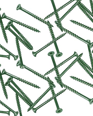 Wood Screws 2 inch, 700pcs Countersunk Self Tapping Screws #8 x 2, Carbon Steel, Against Rust and Corrosion Screw, Green Coated Exterior Wood/Deck Screws, Star Drive with Bit