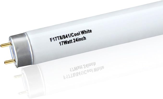 12 Pack 24 inch 17Watts F17T8 Fluorescent Bulb, F17T8/841 4100K Cool White,2ft T8 Fluorescent Tube Light,Medium Bi-Pin (G13) Base,1400 Lumens