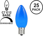 Novelty Lights 500 Case C7 Outdoor Ceramic Christmas Replacement Bulbs, Blue, C7/E12 Candelabra Base, 5 Watt