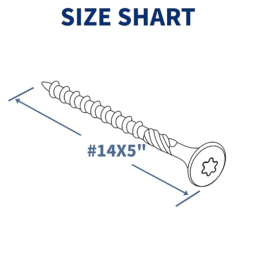 Lag Screws 4 Inch, 50PCS Heavy Duty Construction Screw, Structural Wood Screw #14 x 4, Rust Resistant, Washer Head, Yellow Coated Exterior Wood/Lag Screws, Star Drive with Bit
