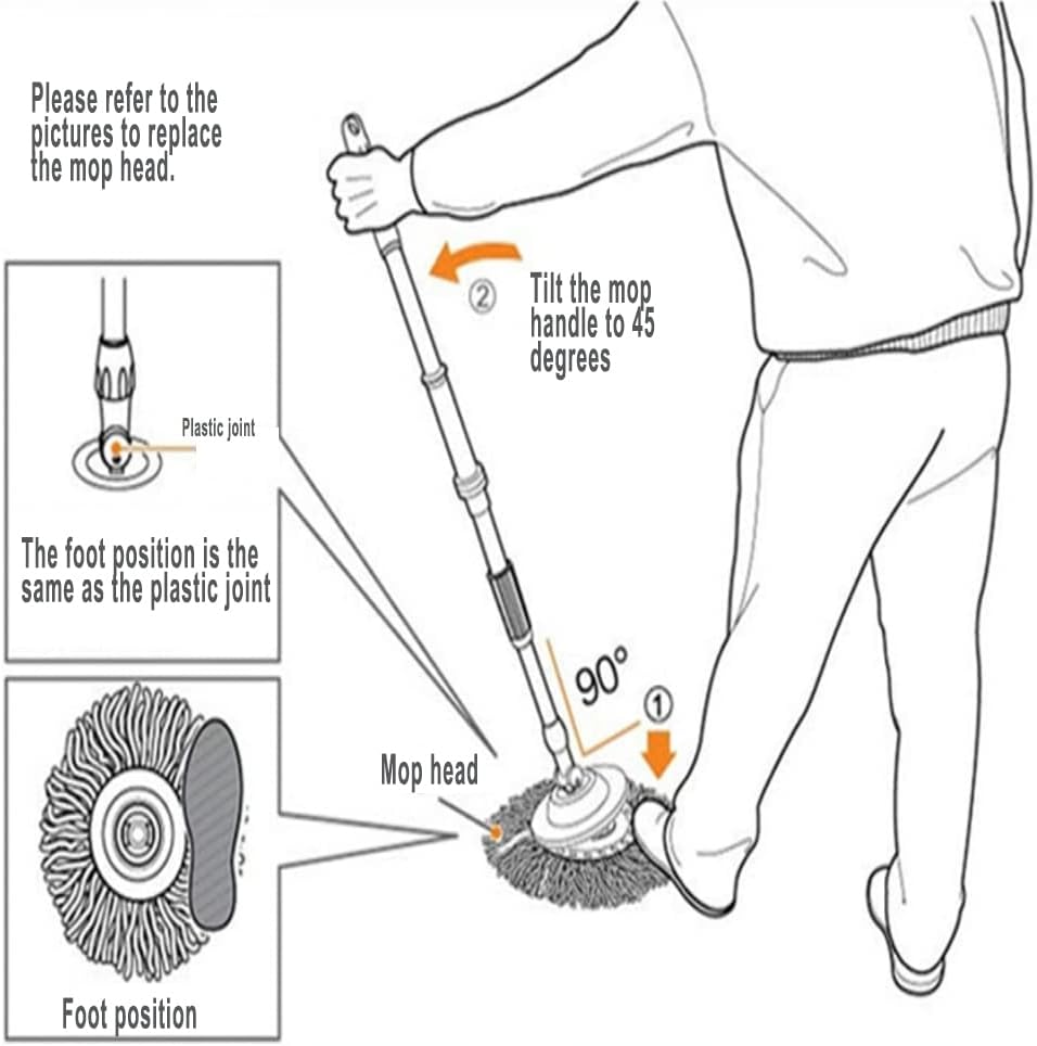 Spin Mop Refills Replacement 360° Microfiber Spin Mop and Bucket Head Round Shape Standard Size Easy Cleaning Spin Mop Systems 6-Pack White