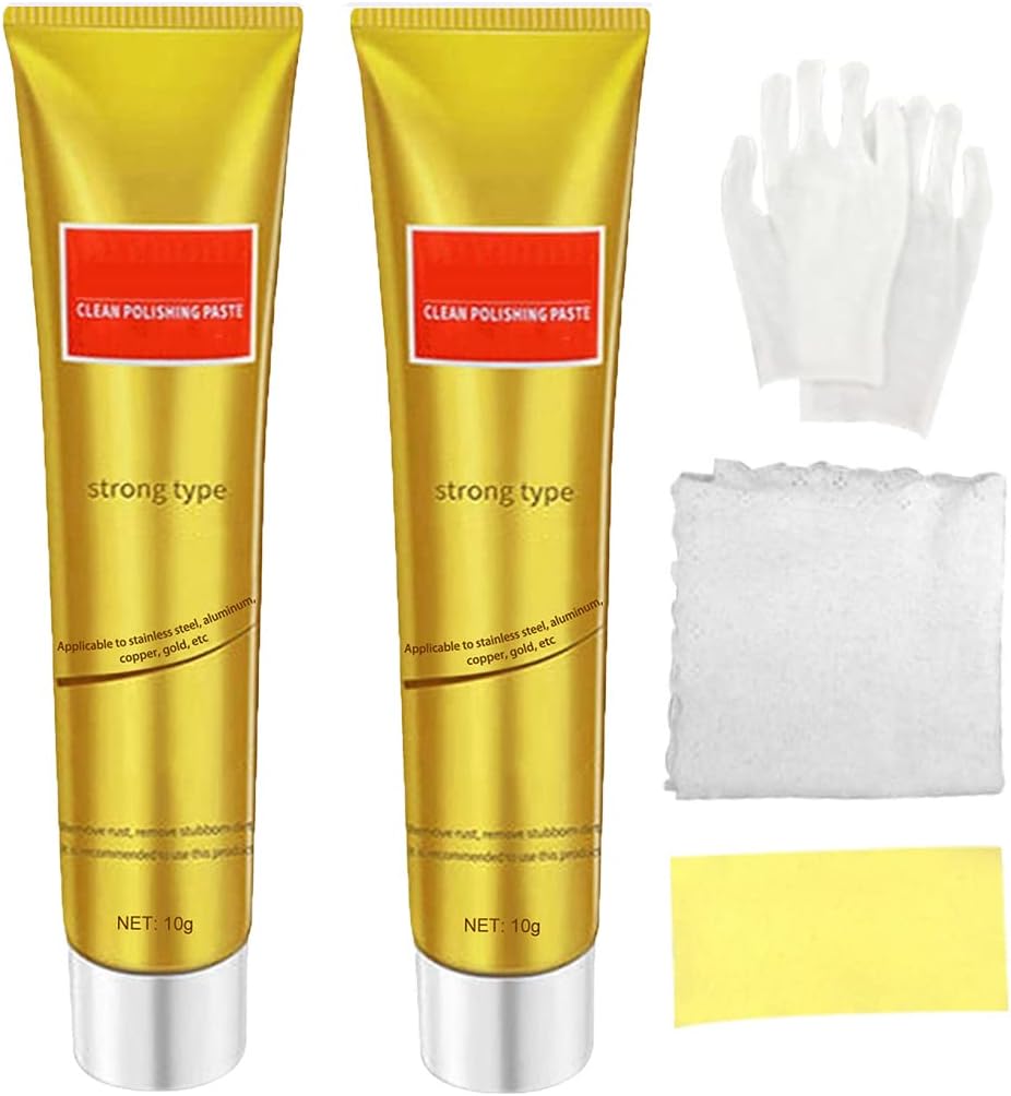 Instashine Metal Polish Cream, Ultimate Metal Polish Cream, Fixini All Metal Polish Cream, Instashine Metal Polish, Ultimate Metal Polishing Cream for Stainless Steel/Aluminum/Brass/Copper (2Pcs)