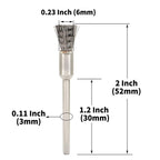 20PCS Wire Brushes - Metal Rust Removal, Polishing, Cleaning - 6mm Diameter, 3mm Shaft - Removes Burrs, Dust, and Oxide Layer - Handles Rough Surfaces - Designed for Industrial and DIY Enthusiasts