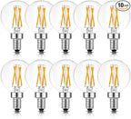 BRIMAX 10 Pack G16.5 Light Bulbs,Dimmable 6W E12 LED Bulbs Equivalent 60W,Small Globe Bulbs 600lm, 2700K Warm White,AC120V,Flicker Free for Ceiling Fans Pendant Chandelier Bathroom