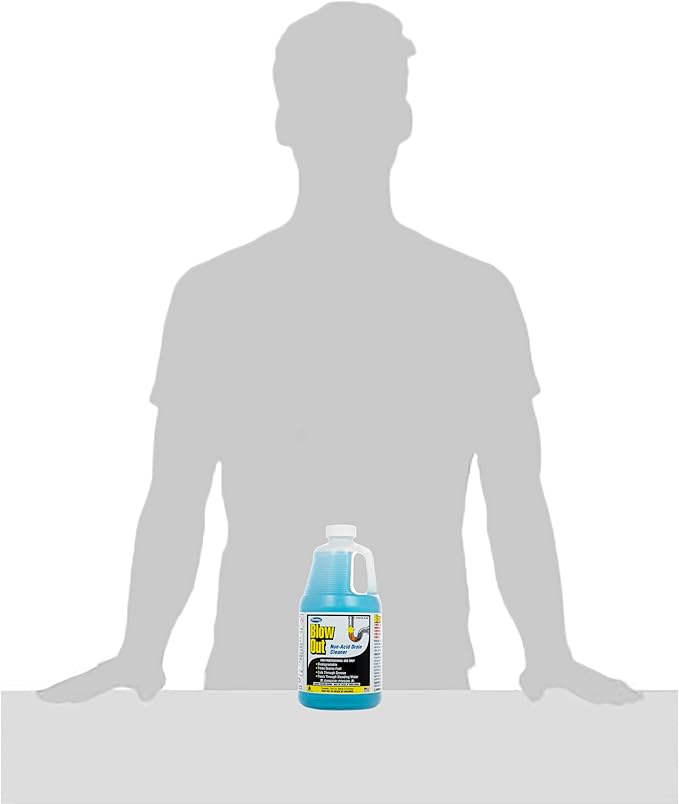 ComStar Blow Out, Non-Acid Liquid Drain Cleaner, Industrial Strength Formula for Fast Unclogging, Dissolves Hair Grease Soap & Organic Build-Up, Safe for Pipes, Septic, Porcelain, 1/2 Gallon (30-480)