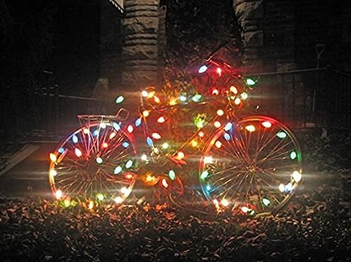 25 Pack C9 Multicolor Christmas Light Bulbs, C9 Multicolor Ceramic Replacement Bulbs for Christmas String Lights, E17 Intermediate Base 7W Night Light Bulbs for Indoor Outdoor Holiday Decor