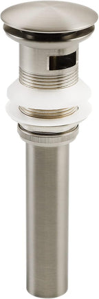SKOWLL Vessel Bathroom Sink Drain Kit Pop-Up Sink Stoppers Push Button Vanity Drain Kit Brushed Nickel Push Drain with Overflow