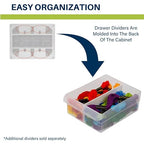 Akro-Mils 24-Drawer Plastic Drawer Storage Cabinet for Garage Organization, Bead Organizer, Building Bricks Storage, Teacher Toolbox, Makeup Organizer, 20-Inch W x 6-Inch D x 16-Inch H, 10124 White