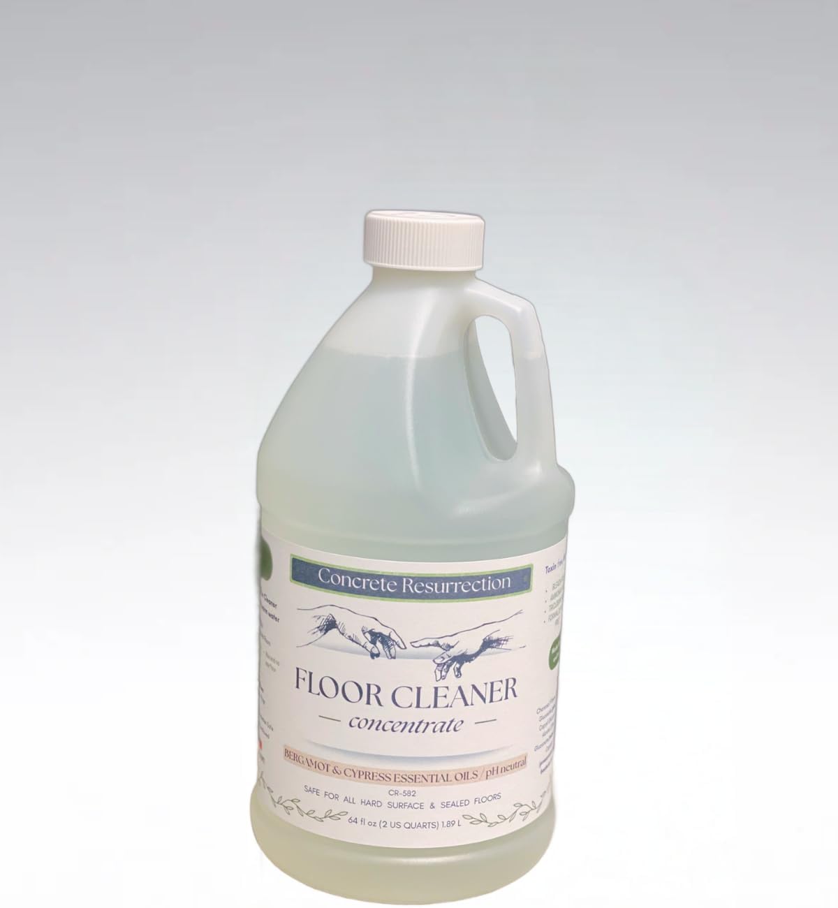 Clean Living Essentials Floor Cleaner – Multi-Surface, Non-Toxic, Plant-Based, pH Neutral, Family & Pet Friendly. Naturally scented for everyday clean. (Bergamot + Cypress)