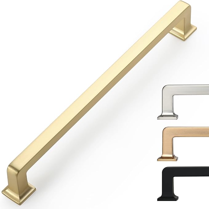 6 Pack Gold Cabinet Handles - 6.25 Inch Brushed Gold Pulls for Cabinets