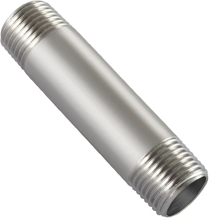 Beduan Stainless Steel Pipe Fittings, 1/4" NPT x 1/4" NPT Male Threaded, 6" Length Nipple Cast Pipe