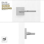 Mega Handles Prime Dummy Door Handles - 4 Pack Heavy Duty Brushed Nickel Door Handles, Non-Turning Door Handle for Closet & French Doors, Single Side, Fits All Standard Doors - Satin Nickel