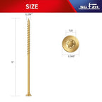 #10 x 5 Inch Deck Screws (36Pcs) 1lb. Exterior Wood Screws. Carbon Steel, Tan, Flat Head, Rust Resistant epoxy Coated, with T25 Star Bit