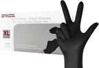 Disposable Gloves X-Large, Nitrile and Vinyl Blend Material Gloves, Latex Free, 4 Mil,100 Pc. - Food Grade Glove for Cleaning, Food Prep,Hair Dye, Tattoo, Black