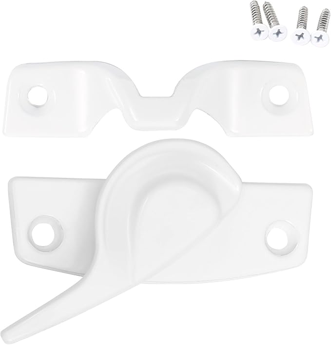 Metal Window Lock Replacement for Andersen Window Parts, Work with 200 Series Narroline Or 400 Series Tilt-Wash Double-Hung Window, White Sash Lock and Keeper