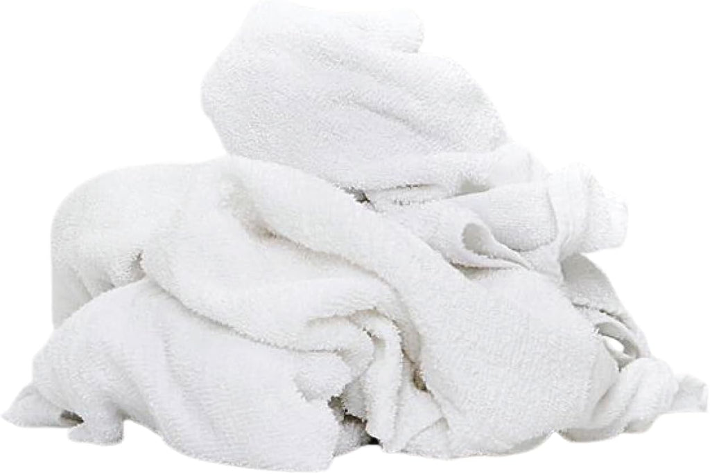Premium Terry Towels for Cleaning - 3 lbs. Bag, 20”x20” - 100% Cotton Towels Cleaning Rags - Multipurpose White Terry Cloth Rags for Garage, Shop, Auto, Home & Janitorial Use