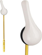 Toilet Handle Replacement Kit - Universal Toilet Lever with Stainless Steel Flapper Chain, White Flush Lever