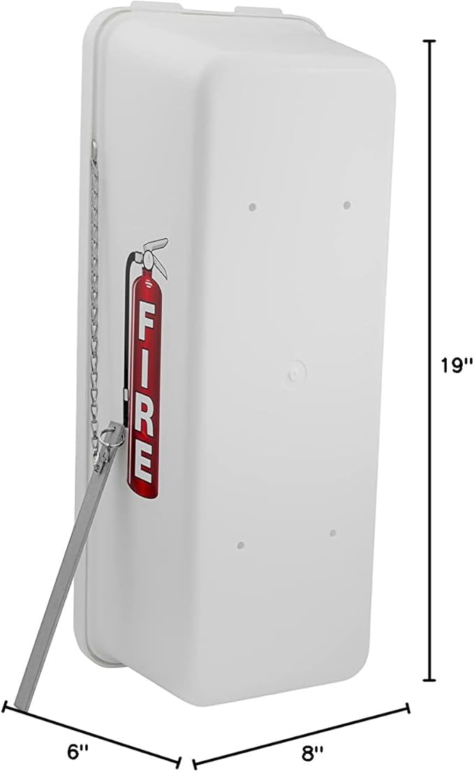 PRO&Family Fire Extinguisher Cabinet Fire Extinguisher Box Outdoor Fire Cabinet Mounted Fire Extinguisher Cabinet Fire Extinguisher Cover (15, White with Hammer Attachment, 20 lb)