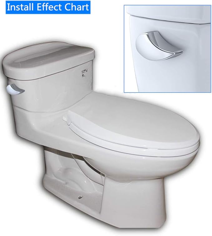 Left Hand Side Mount Trip Lever - Compatible with Toto Drake & Eco Drake Toilets - Replacement Parts THU068 Fits for Tank #ST743 / #ST743E, Chrome Finishes