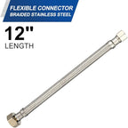 10-Pack EFIELD 12-inch Length Faucet Supply Lines, 1/2" FIP x 3/8" COMP Faucet Hose, Stainless Steel Braided Supply Line,(HOSE043-10PCS)