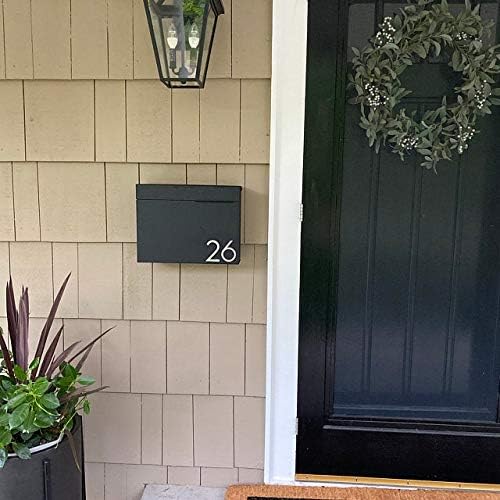 Vsons Modern Design Mailbox, Wall-Mount Mailbox Vsons Design Mitch B (Aluminum Black Powder Coated) (Black) (Black with Numbers)