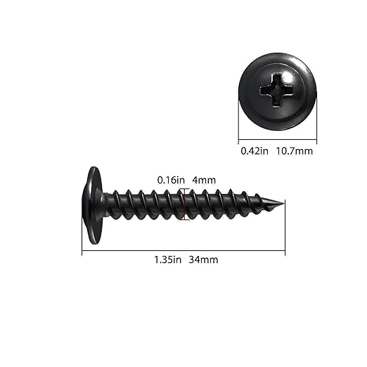 (200 pcs)#8×1-1/4" Black Truss Head Wood Screws Quick Metal Self Tapping Zinc Oxide