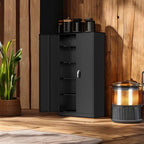 Greenvelly Metal Garage Storage Cabinet, 72” Locking Black Tool Steel Cabinet with Doors and 4 Shelves, Tall Metal Cabinets with Garage Storage Systems for Home Office, Kitchen/Pantry