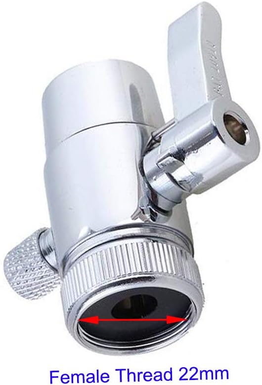 Faucet Diverter Valve with Aerator M22 Female Thread, Faucet Adapter for Tubing,Faucet Connector for Water Diversion,Faucet Tap for Countertop water Filter (Fits Single Way 3/8" OD Tubing)