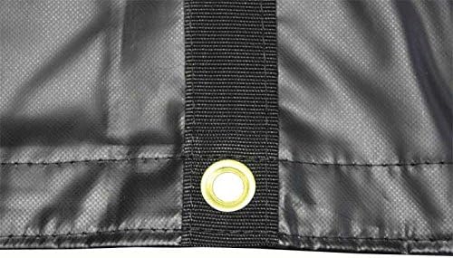 Mytee Products 18' x 27' Black Lumber Tarp for Heavy Duty Truck Cargo - 18 Oz Vinyl Flatbed Tarps with 5' Drop - Waterproof Tarp for Trailers to Protect Cargo from Wind, Rain, Snow and Sun