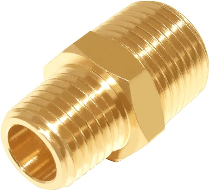 Joywayus 3/8" NPT Male × 1/4" NPT Male Brass Pipe Fitting Adapter
