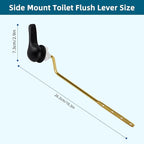 Hygie Rinse 2PCS Universal Metal Toilet Handle Replacement Kit Side Mount Toilet Lever Compatible with TOTO/Glacier Bay/Gerber, Toilet Flush Handle with Flapper Chain, Matteblack