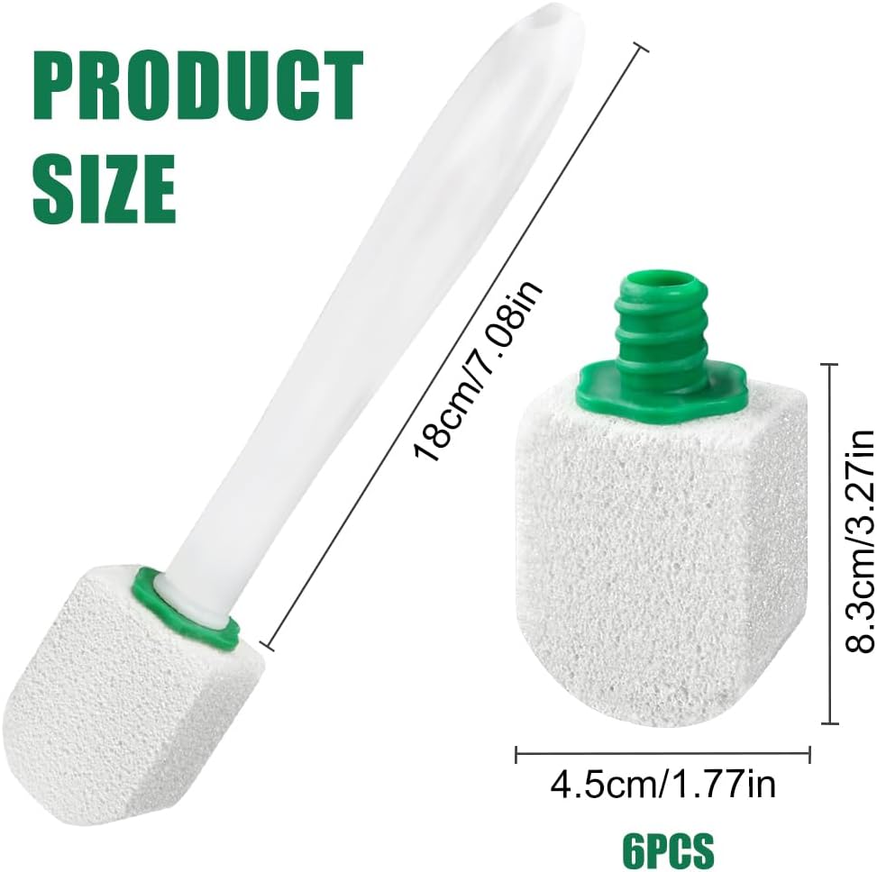 AUAUY 6 Pack Pumice Stone with Handle, Toilet Bowl Pumice Stone for Cleaning, Hard Water Toilet Ring Remover, 1 Handle + 6 Pumice Stones for Cleaning Toilets, Bathtubs, Grills, Kitchen Sink