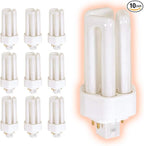 GoodBulb 13 Watt CFL Light Bulbs | 4 Pin GX24Q-1 Base 3000K Warm White | 13W High Output 810 Lumens | Triple Tube Compact Fluorescent Light Bulbs Plug-in | 10 Pack