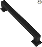 Alzassbg 6 Pack Matt Black Cabinet Pulls, 6-1/4 Inch(160mm) Hole Centers Cabinet Handles Square Kitchen Hardware for Cabinets AL3046MB