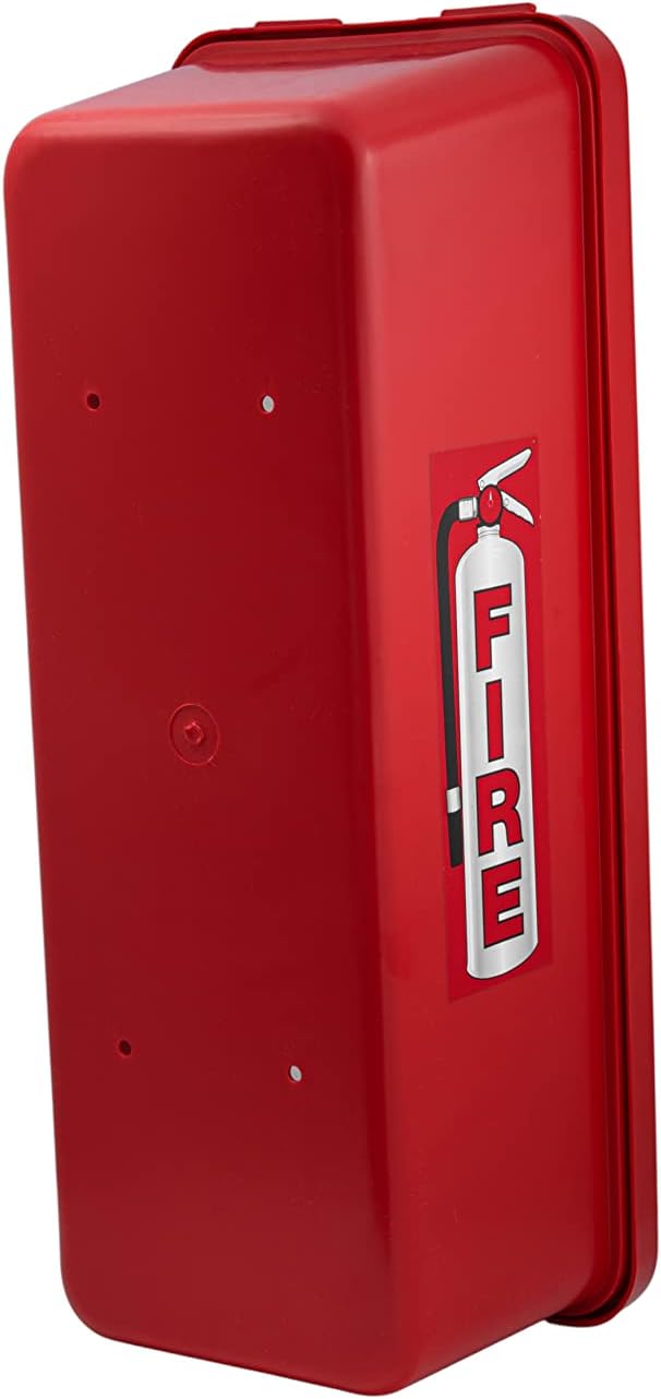 PRO&Family Fire Extinguisher Cabinet Fire Extinguisher Box Outdoor Fire Cabinet Mounted Fire Extinguisher Cabinet Fire Extinguisher Cover (1, Red with Pull-Panel, 20 lb)
