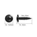 (200 pcs) Wensilon #10×1" Black Phillips Truss Head Wood Screws Quick Metal Self Tapping