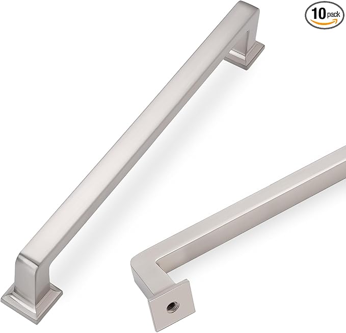 COTYKILEY 10 Pack 6-1/4 Inch(160mm) Brushed Satin Nickel Cabinet Handles Kitchen Cabinet Pulls Cabinet Door Handles Kitchen Cabinet Hardware Cupboard Drawer Pulls Dresser Handles
