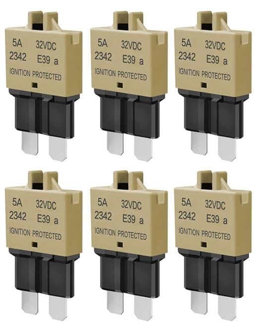 Standard Blade Car Fuse 5A Resettable Automotive Fuse ATC ATO Manual Reset Fuses Manual-Reset Blade Circuit Breaker for Boat Truck SUV Motorcycle 32VDC Fuses Assortment Kit